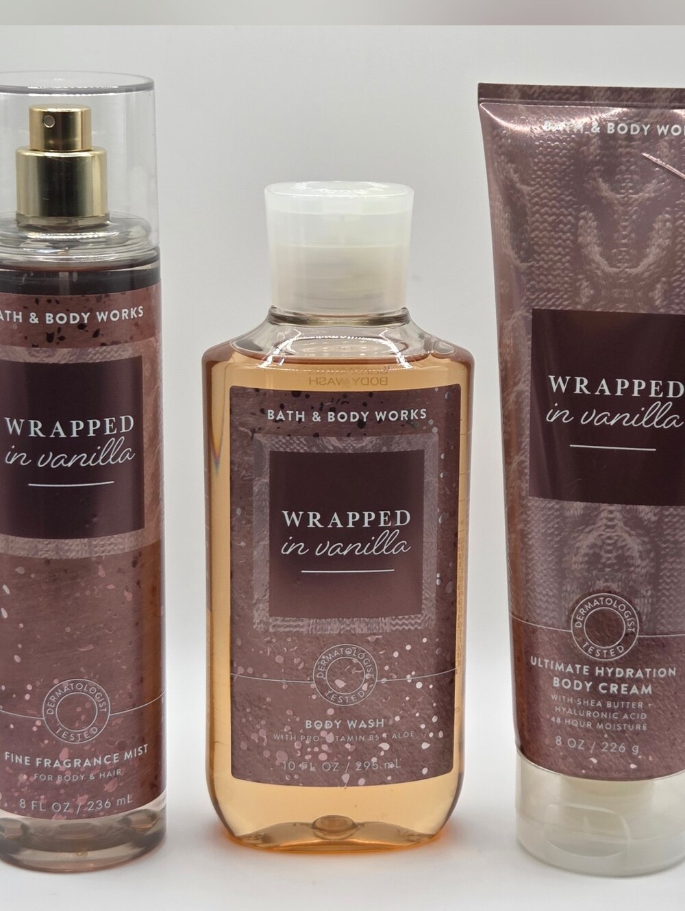 Bath and Body Works Wrapped in Vanilla Bundle 3PC New!